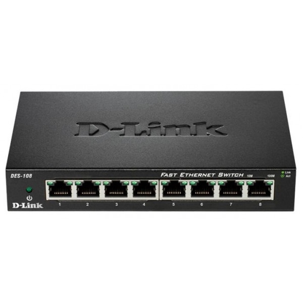 Коммутатор локальної мережі (Switch) D-Link DES-108/E
