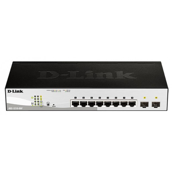 Коммутатор локальної мережі (Switch) D-Link DGS-1210-08P/E