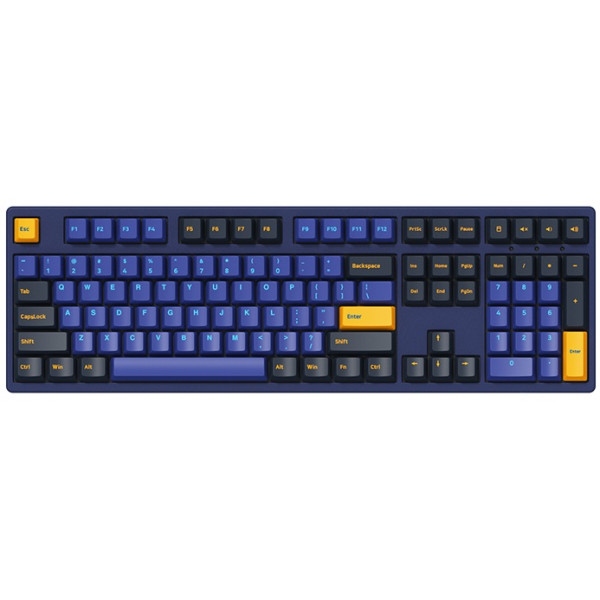 Клавіатура дротова Akko 3108 DS Horizon CS Orange V2, USB-A, EN/UKR, No Led Blue (6925758607704)