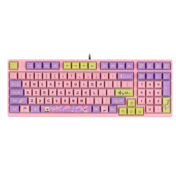 Клавіатура дротова Akko 3098S Patrick CS Starfish, USB-A, Hot-swappable, EN/UKR, RGB Pink (6925758613927)