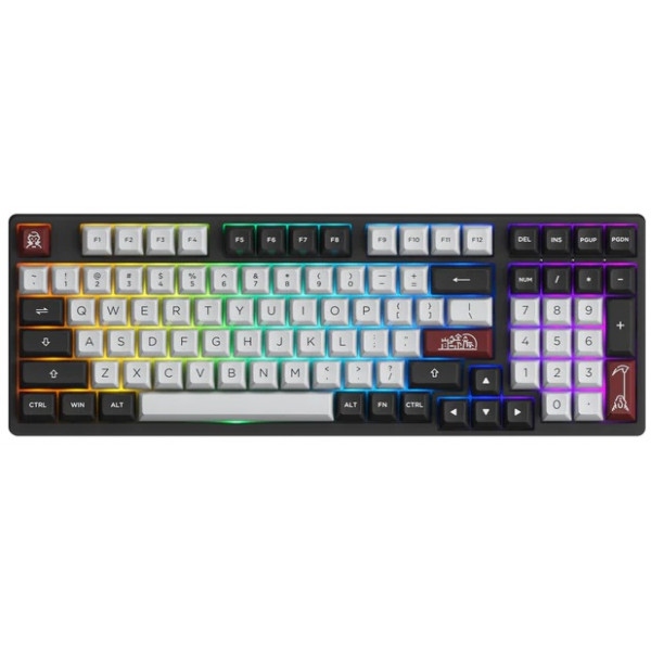 Клавіатура дротова Akko 3098S Dracula CS Jelly Pink, USB-A, Hot-swappable, EN/UKR, RGB Black (6925758616829)