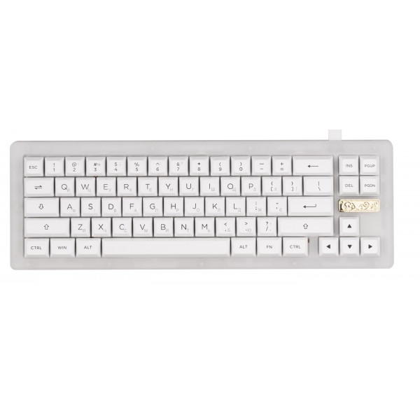 Клавіатура дротова Akko ACR Pro 68 CS Crystal, USB-A, Hot-swappable, EN/UKR, RGB White (6925758618564)