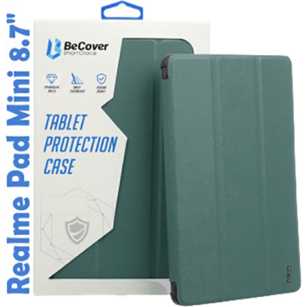 Чехол для планшета BeCover Smart for Realme Pad Mini 8.7 Dark Green (708259)