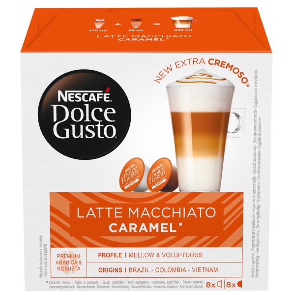 Кава у капсулах Nescafe DOLCE GUSTO Latte Macchiato Карамель 16 шт. 145,6г