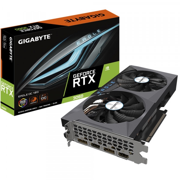 Відеокарта Gigabyte nVIDIA RTX 3060 12GB DDR6 192Bit (GV-N3060EAGLE-12GD rev.2.0)