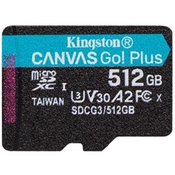 Карта пам'яті Kingston MicroSDXC 512GB UHS-I/U3 Class 10 Canvas Go! Plus (SDCG3/512GBSP)