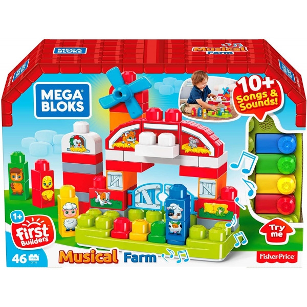 Пластиковий конструктор для малюків Mega Bloks Музикальная ферма (GCT50)