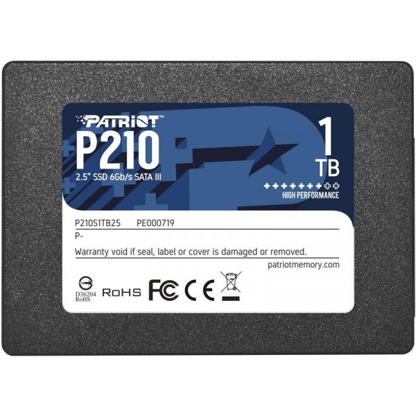SSD-накопичувач внутрішній Patriot P210 1TB 2.5" SATAIII TLC (P210S1TB25)
