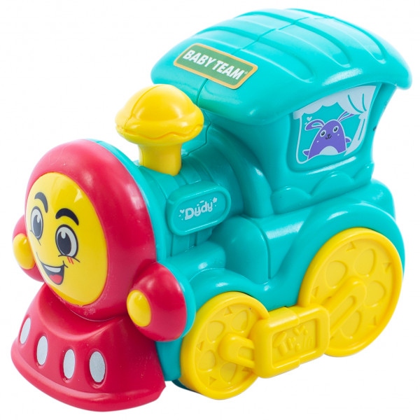 Інерційний ігровий транспорт для малюка Baby Team 8620 паровозик бірюзовий