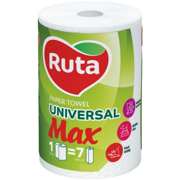 Рушники паперові Ruta Max 2 слоя 1 шт. Белый (4820023744530)