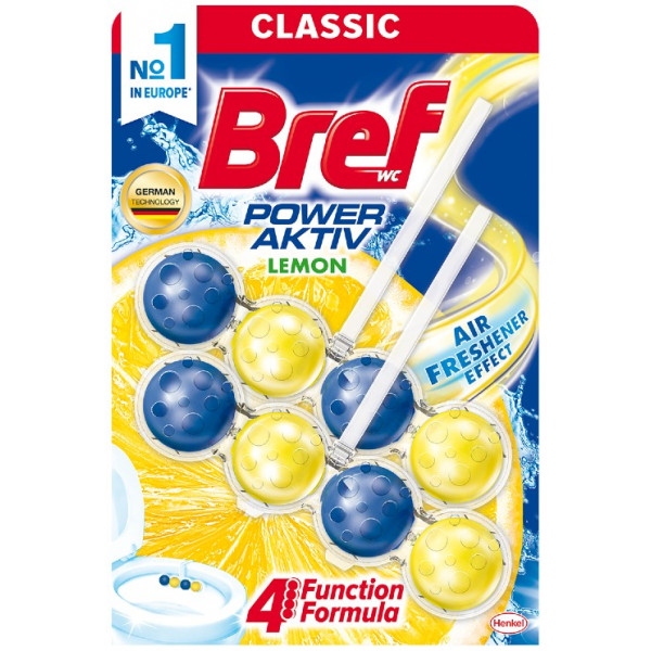 Туалетний блок Bref Сила актив Лимон Дуопак 2*50 г