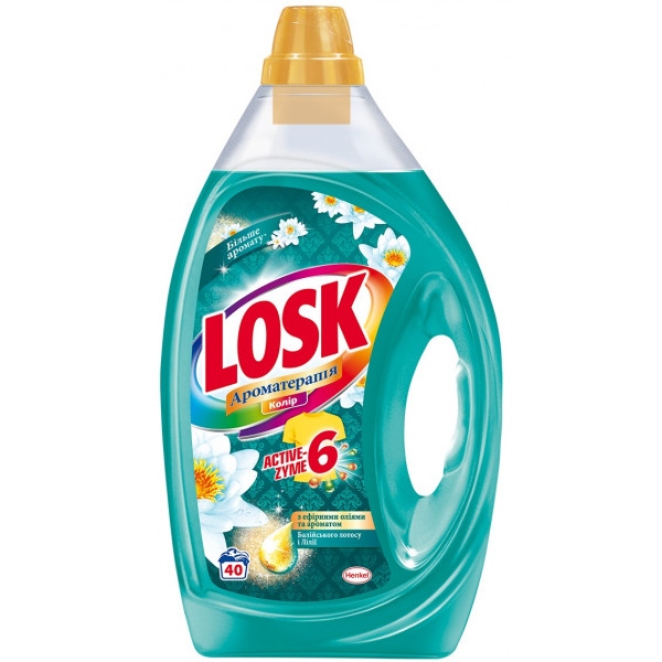 Гель для прання Losk Color Ароматерапія з ефірними маслами і ароматом Балійського лотоса і лілії 2 л (9000101413687)