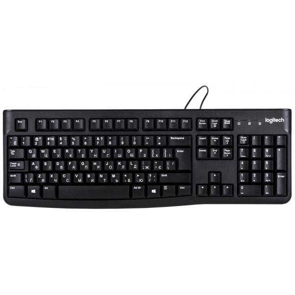 Клавіатура дротова Logitech K120 OEM Black UKR
