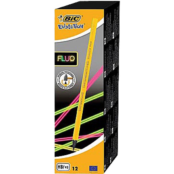 Набір олівців BIC Evolution Fluo HB 12 шт. (3086123446182)