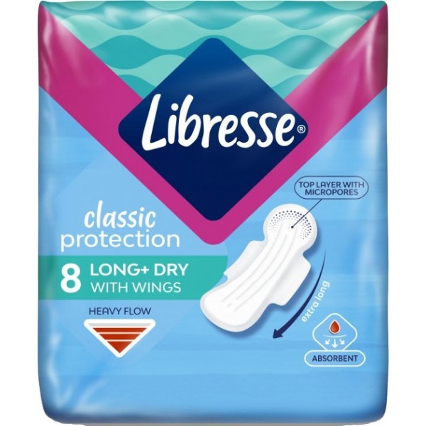 Прокладки гігієнічні Libresse Classic Protection Long Dry 8 шт. (7322541233291)