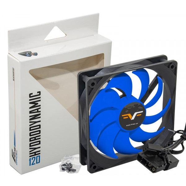 Корпусний вентилятор Frime 120x120x25мм, 3Pin, Black/Blue (FBF120HB3)