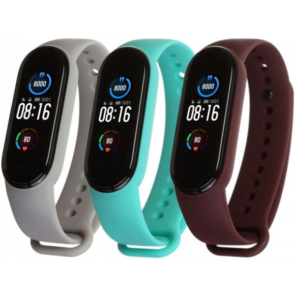 Ремінець для фітнес-браслету Armorstandart Xiaomi Xiaomi Mi Band 5 Blue Crush 3 шт. (ARM57624)