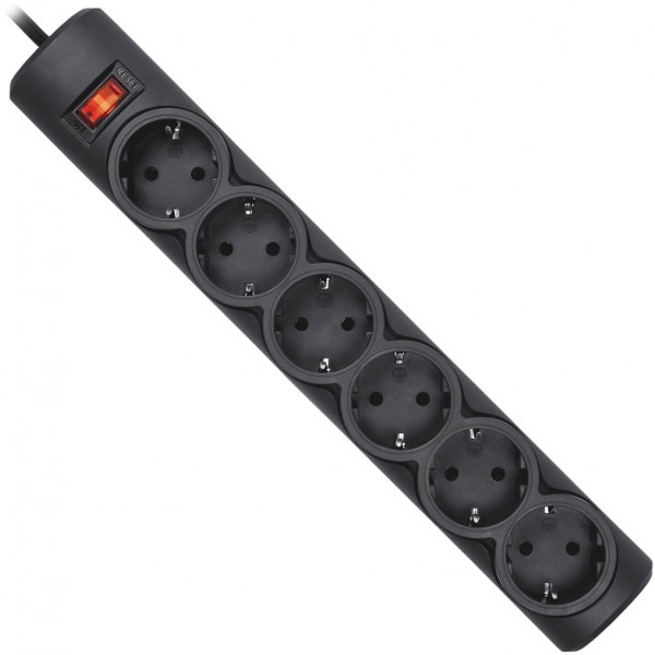 Мережевий фільтр Defender DFS 153 6 розеток, 3 м Black (99495)