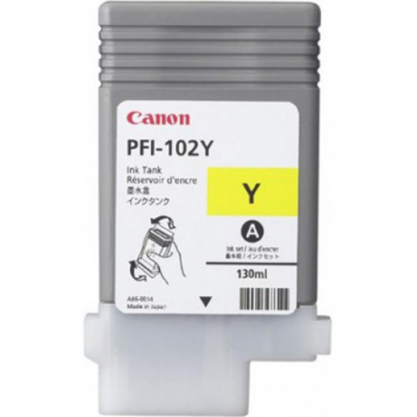 Картридж для струменевих принтерів/БФП Canon PFI-102Y Yellow iPF500/600/700 (0898B001)