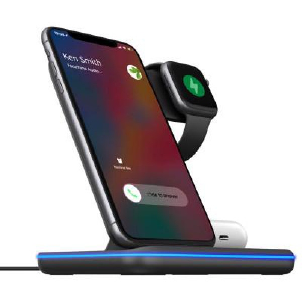 Зарядний пристрій Gelius Pro Wireless Charger 3in1 15W GP-AWC01 Black (85112)