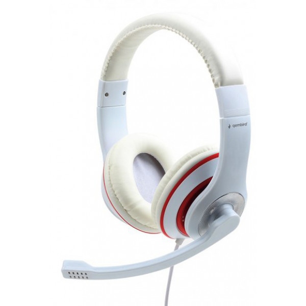 Гарнітура дротова Gembird MHS-03-WTRD White/Red