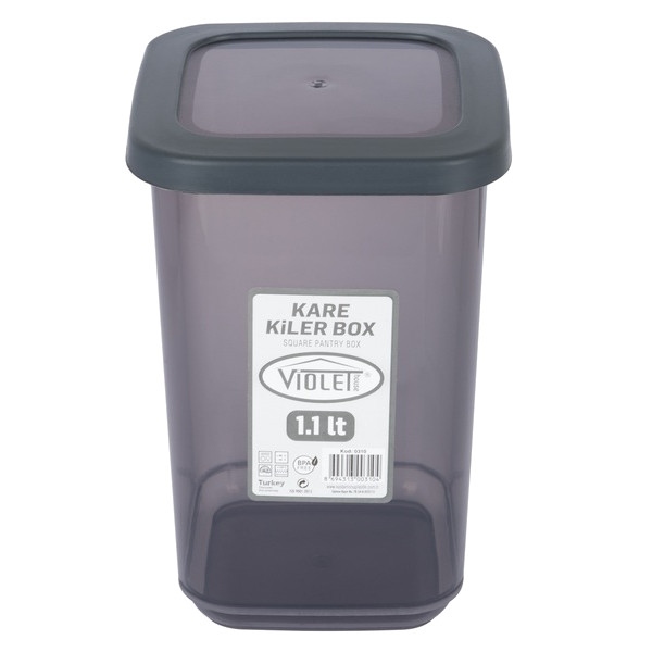 Ємність для сипучих VIOLET HOUSE 0310 Transparent Black 1.1 л