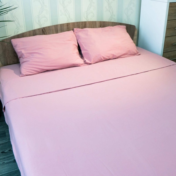 Підковдра двоспальна євро GM Textile світло-рожева поплін 200х220