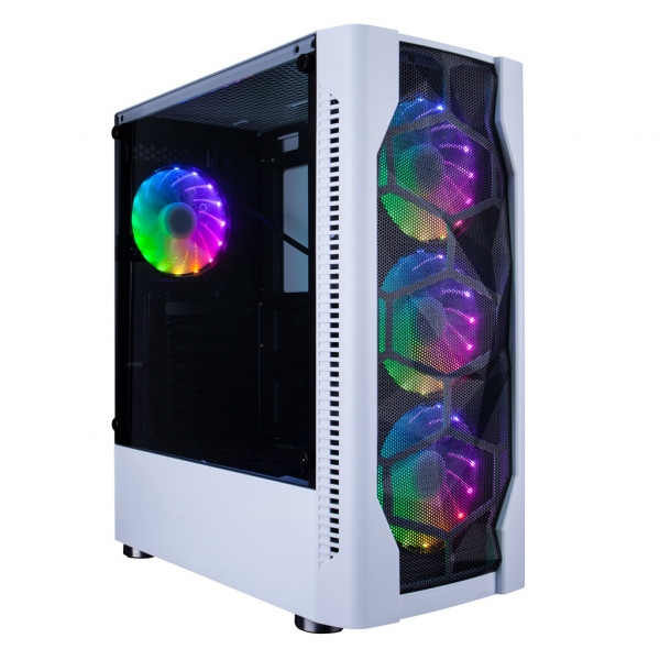 Корпус 1stPlayer D4-4R1-WH Color LED White без БЖ