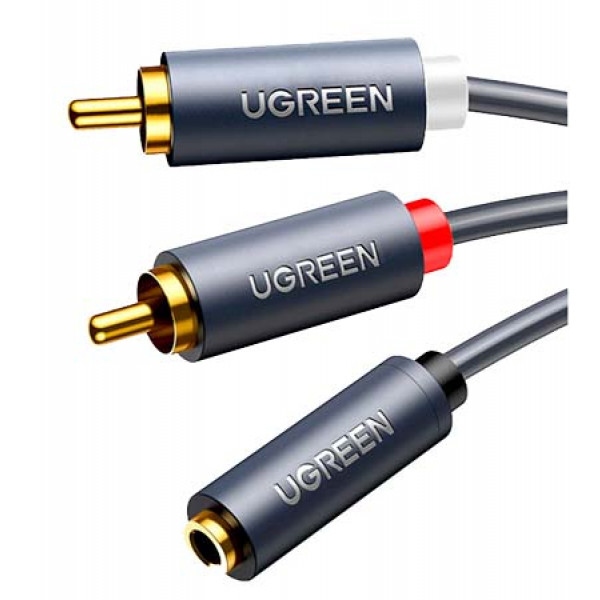 Кабель 3.5 мм -3.5 мм UGREEN AUX 3.5мм TRS-RCAx2 M/M 1m AV102 (10588)