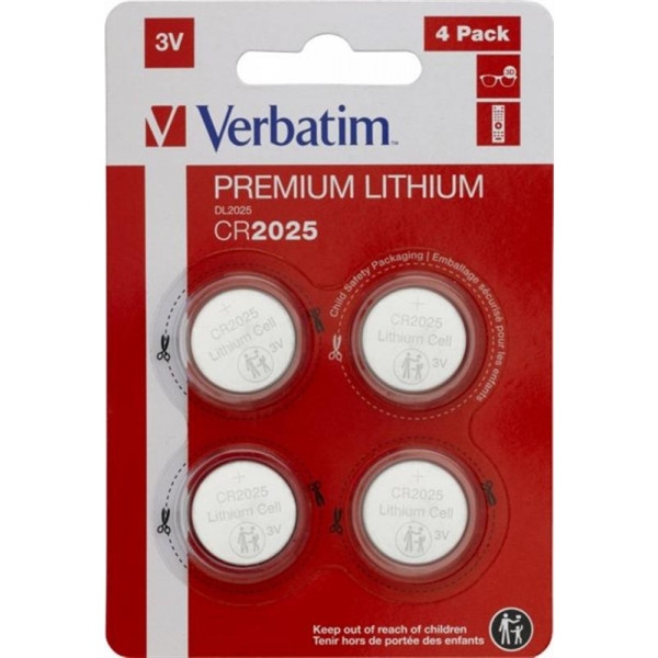 Батарейка тип CR2025 Verbatim Premium CR2025 BL 4 шт. (49532)