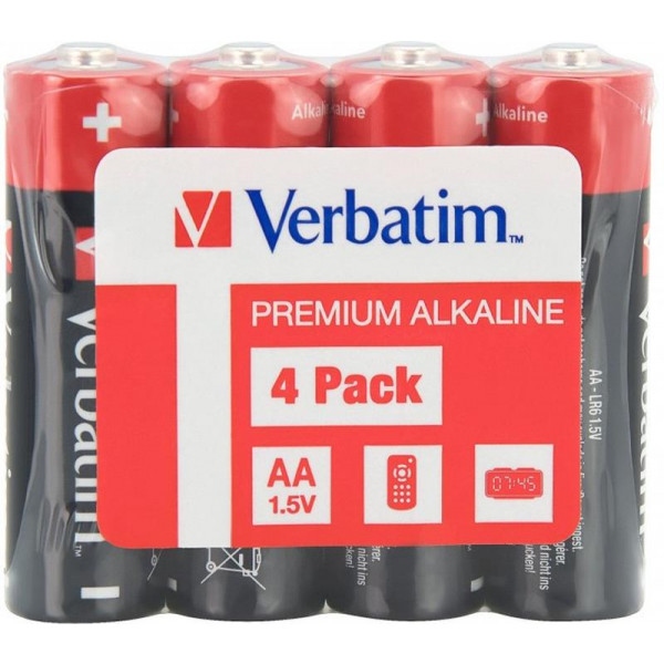 Батарейка тип AA Verbatim Alkaline AA/LR06 4 шт. (49501)