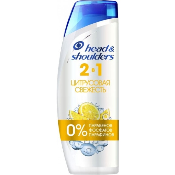 Шампунь чоловічий Head&Shoulders бальзам проти лупи 2в1 Цитрусова свіжість 400мл