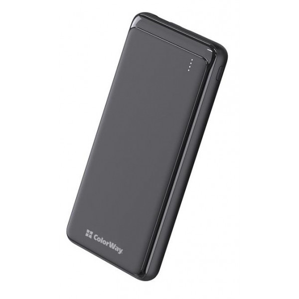 Батарея мобільна Colorway Slim 10000mAh Black (CW-PB100LPF2BK)