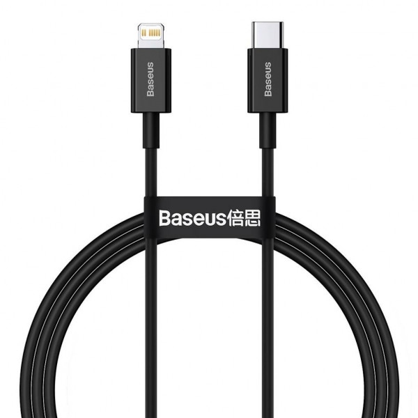 Кабель синхронізації даних Baseus Superior Fast Charging USB-C-Lightning 2m Black (CATLYS-C01)