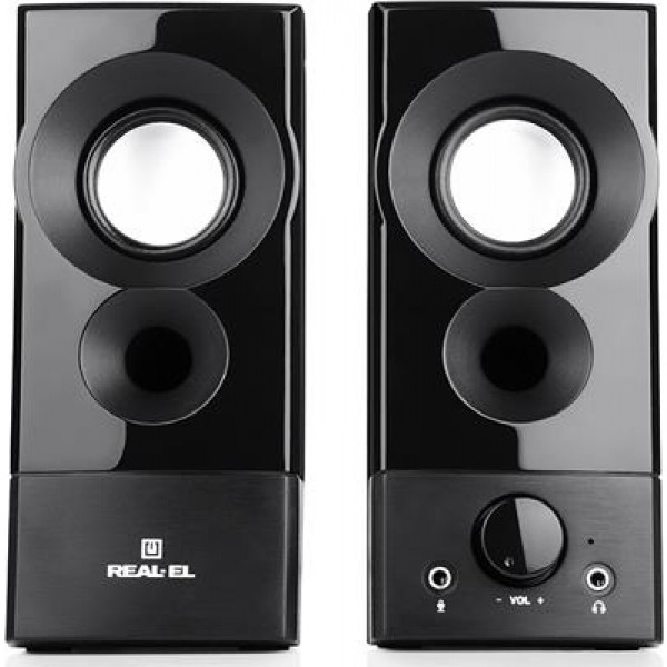 Комп'ютерна акустика звичайна 2.0 REAL-EL S-90 Black (EL121100011)