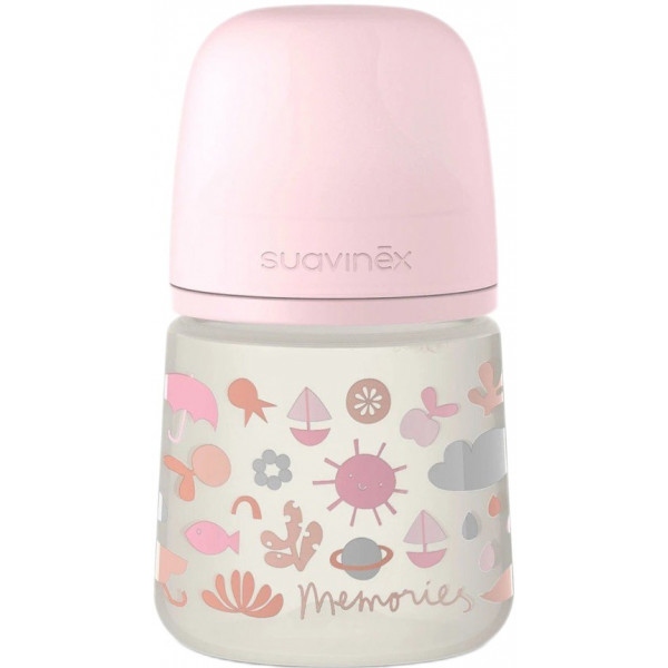 Пляшка для годування Suavinex Memories - історії малюків рожева (307108)