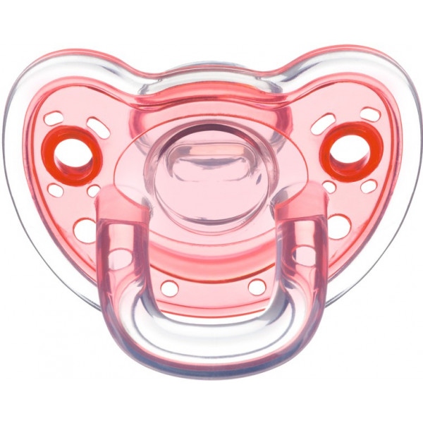 Ортодонтична пустушка Bebe Confort Natural Physio 18/36 Red/
Transparent