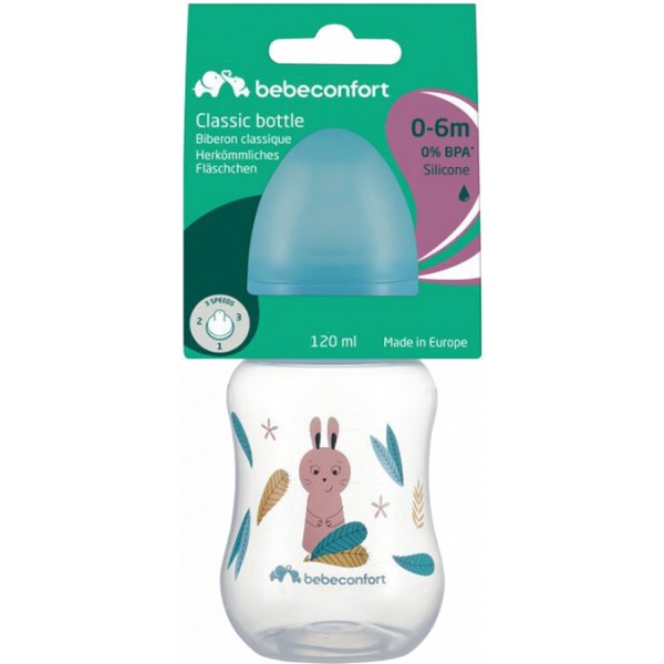 Пляшка для годування Bebe Confort PP 120ml S.1 з силіконовою пустушкою Little Buddies