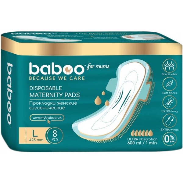 Післяпологові прокладки Baboo 8 шт. (2-110)