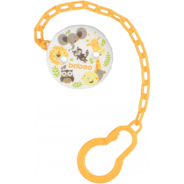 Тримач пустушок Baboo Safari 0+ міс Orange (7-307)
