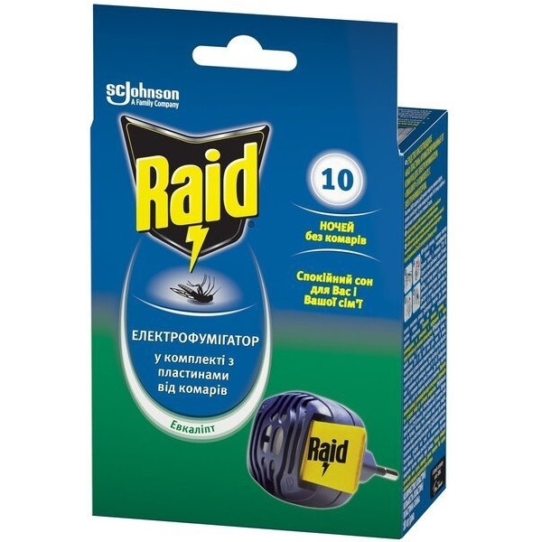 Фумігатор Raid Евкаліп з пластинами 10шт