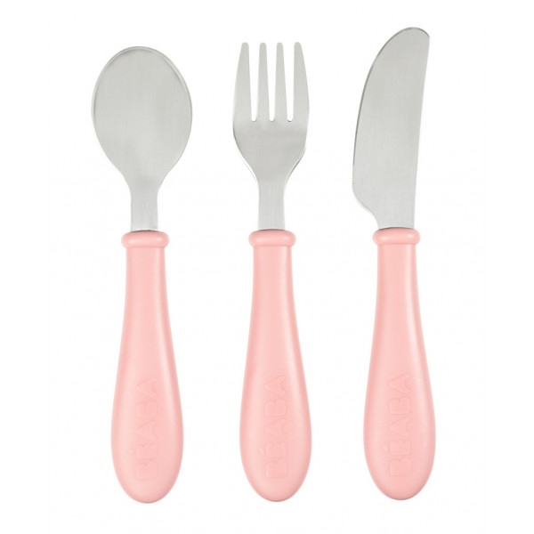 Набір дитячих столових приборів для малюка Beaba Old Pink (913462)