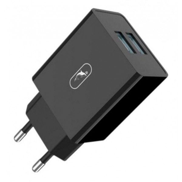 Мережевий зарядний пристрій SkyDolphin SC30 (2USB, 2.1A) Black (MZP-000169)