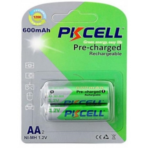 Акумулятор тип AA PKCELL Ni-MH AA/HR06 600 mAh BL 2 шт. (PC/AA600-2BA/09320)