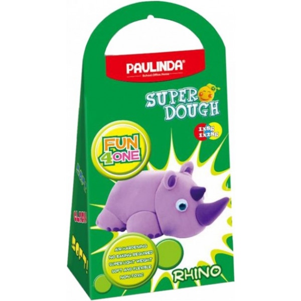 Маса для ліплення Paulinda Super Dough Fun4one Носоріг з рухомими очима (PL-1537)