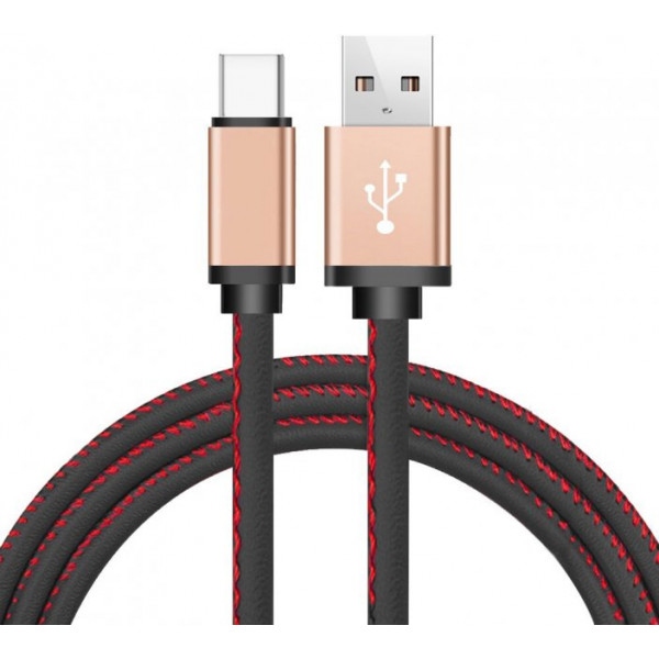 Кабель синхронізації даних XOKO SC-115a Leather Black USB Type-C 1m (SC-115a-BK)