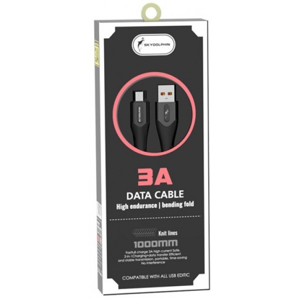 Кабель синхронізації даних SkyDolphin S01V USB-microUSB 1m Black (USB-000585)