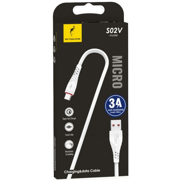 Кабель синхронізації даних SkyDolphin S02T USB-USB Type-C 1m White (USB-000588)