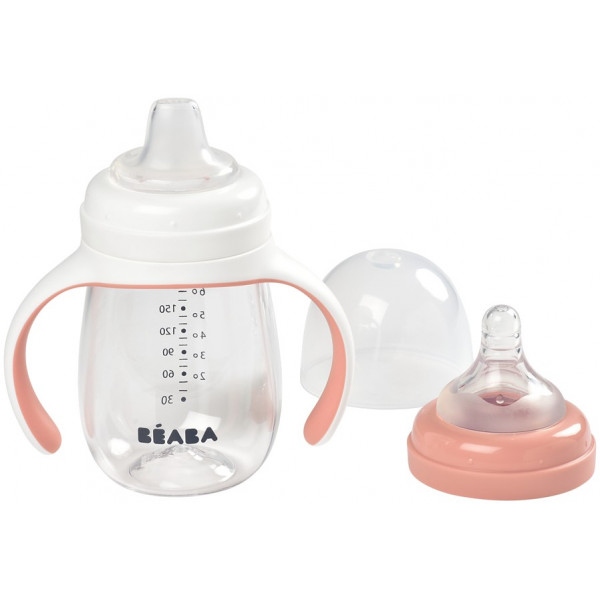 Поїльник-непроливайка дитячий Beaba 2 в 1 210 мл Old Pink (913478)