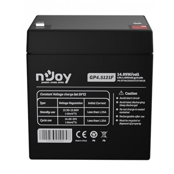 Акумулятор для ДБЖ Njoy GP4.5121F 12V 4.5AH (BTVACDUEATE1FCN01B)